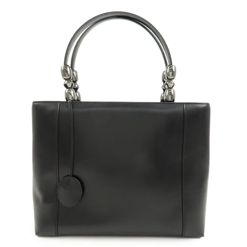 Christian Dior tote bags with a double - handle and shoulder - strap optionChristian Dior Maris Pearl Leather 2way Bag Hand Bag Black