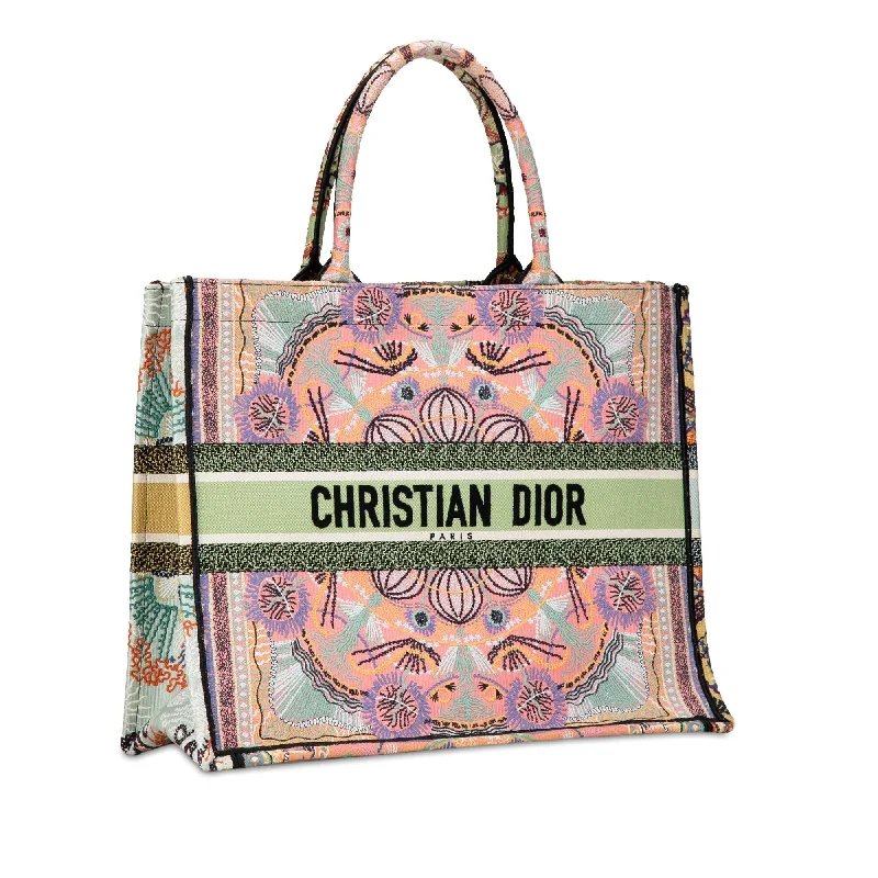 Trendsetting Christian Dior crossbody bags with a colorful strapDior Cruise Large Lights Embroidered Multicolor Canvas Book Tote (FQZtOd)