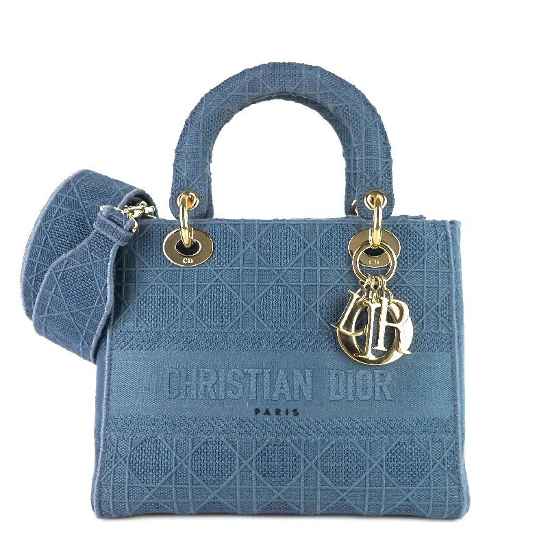 Christian Dior handbags with a removable shoulder strap for versatilityLady D-Lite Medium Embroidered Cannage Bag