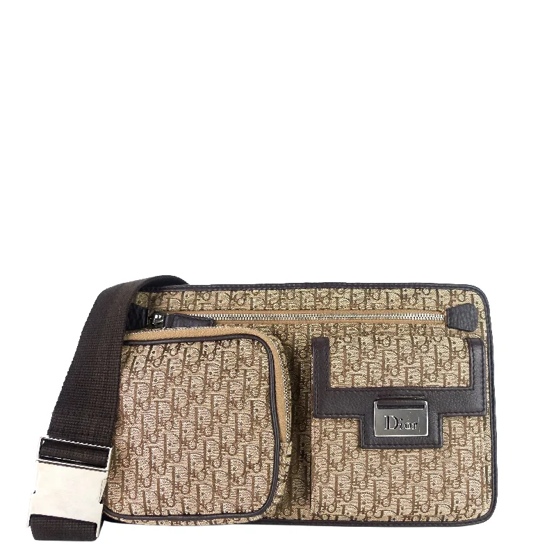 Christian Dior handbags with a snap - button closure and a decorative buckleStreet Chic Trotter Jacquard Belt Bag