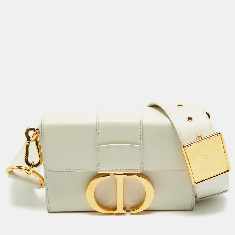 Christian Dior Saddle bags with a distressed leather finishDIOR Off White Leather 30 Montaigne Box Bag