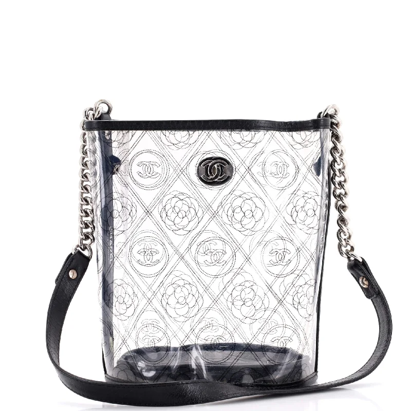 Stylish Christian Dior shoulder bags with a tassel - adorned zipperCamellia Coco Bucket Bag Printed PVC Medium