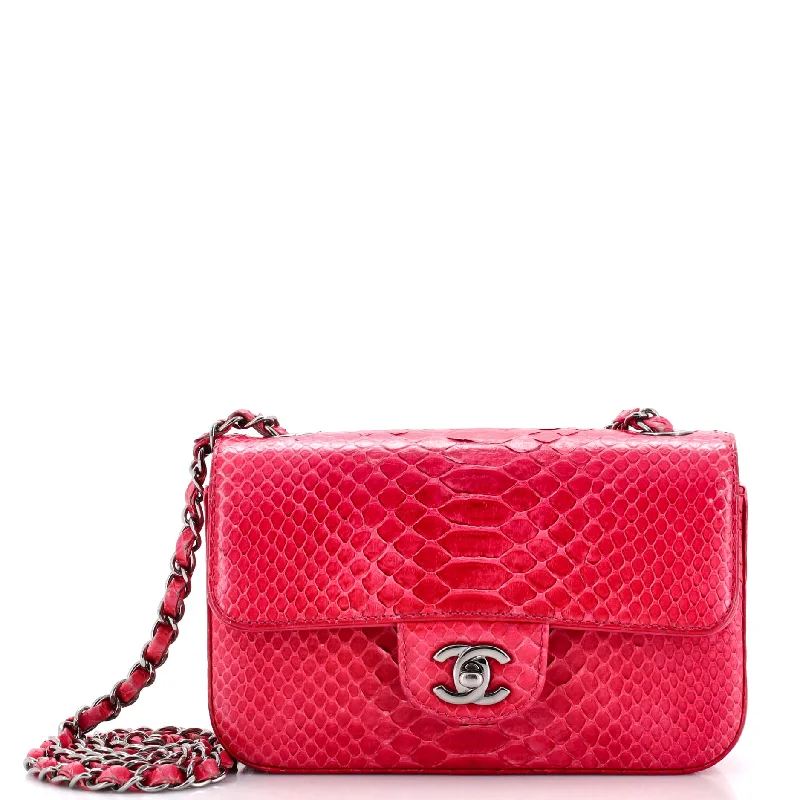 Christian Dior bags with a detachable coin purse insideClassic Single Flap Bag Python Mini