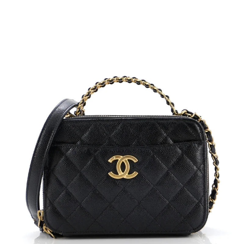 Christian Dior bags with a zip - top closure and multiple compartmentsPick Me Up Logo Handle Vanity Case Quilted Caviar Small