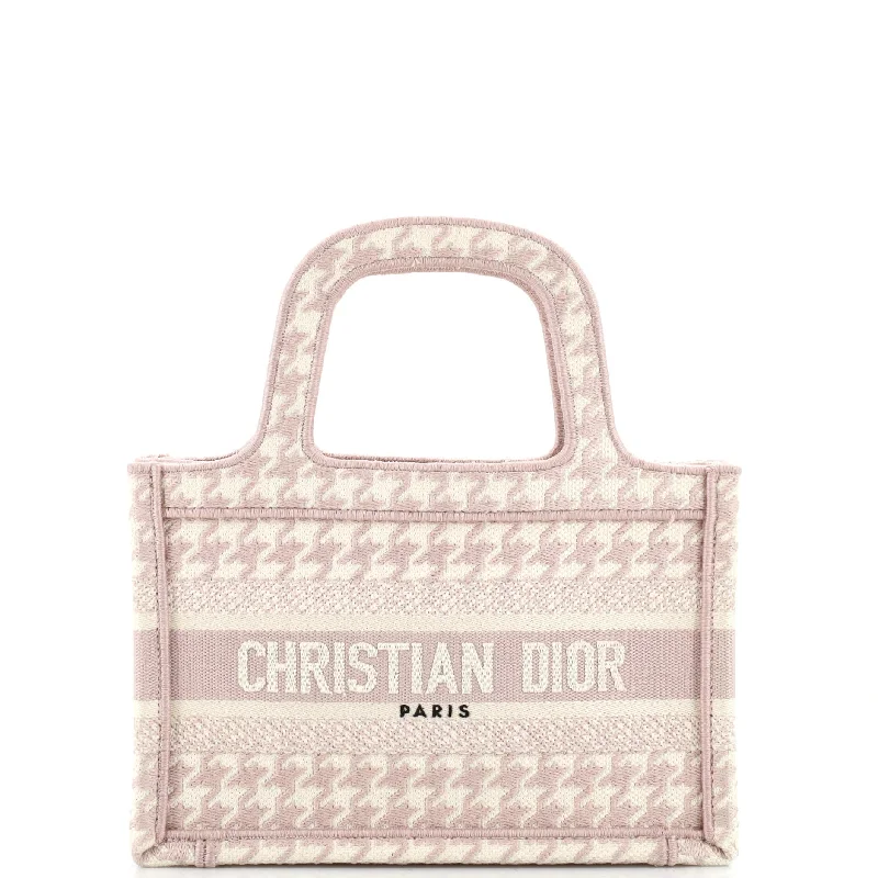 Christian Dior Saddle bags with a studded trim for a bold lookBook Tote Houndstooth Canvas Mini