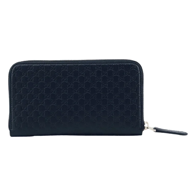 Gucci handbags for women with a back - zip pocketGucci Women's Navy Microguccissima GG Leather Zipper Wallet 449391