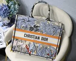 Christian Dior tote bags with a double - handle and shoulder - strap optionChristian Dior Book Tote Bag In Denim Blue Toile De Jouy Tropicalia